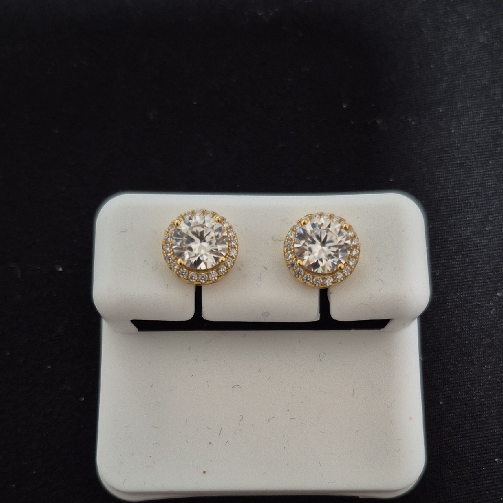 925 Silver on Gold Vermeil Stud Earrings | 2.21 CTW